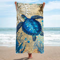 Blue Sea Turtle Beach Towel