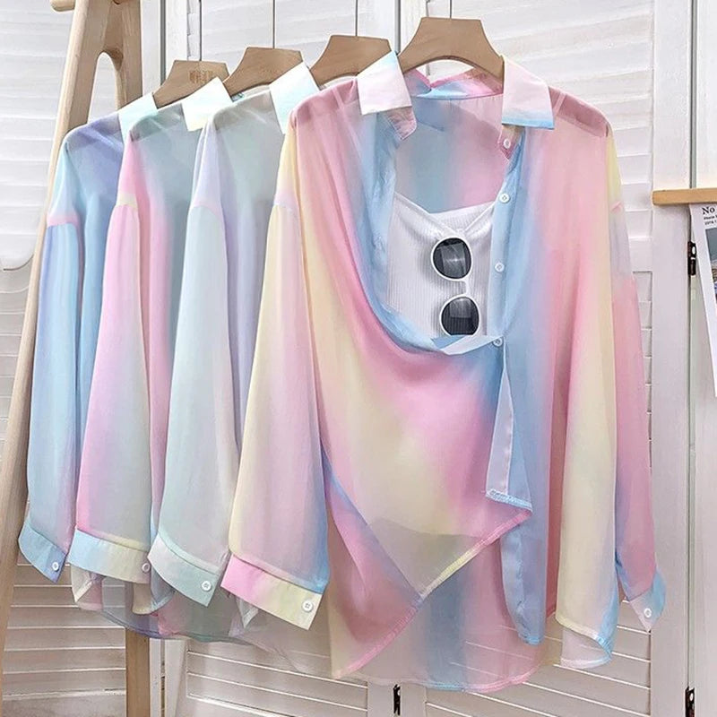 Gradient Rainbow Long Sleeved Shirt