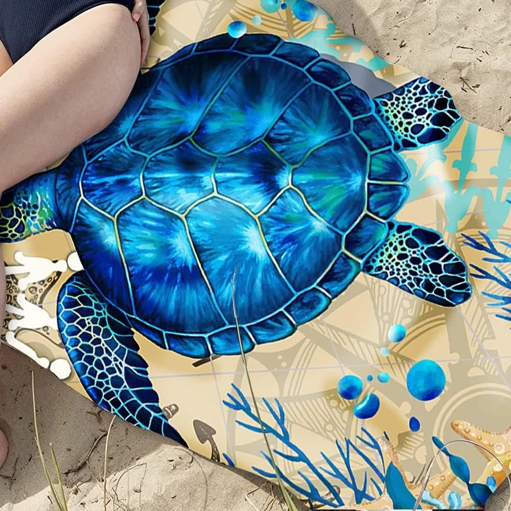 Blue Sea Turtle Beach Towel