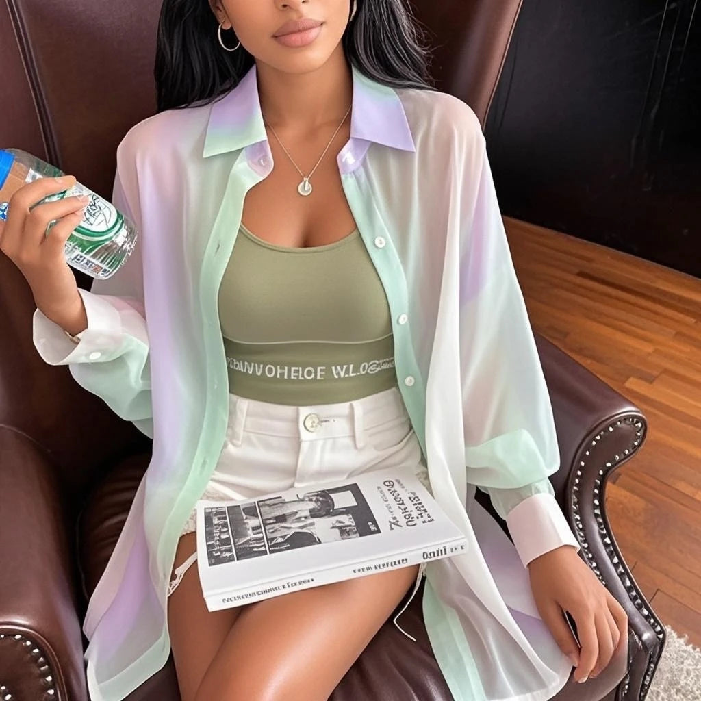 Gradient Rainbow Long Sleeved Shirt