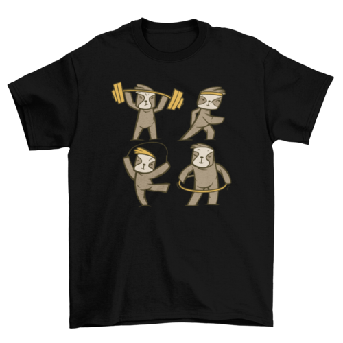 Fitness sloths t-shirt - Multicolor