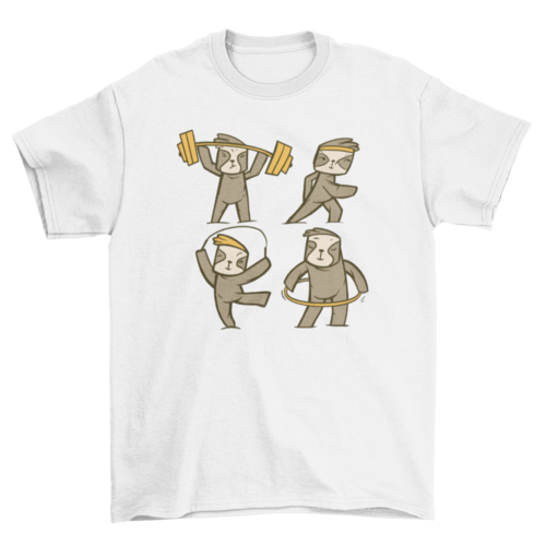 Fitness sloths t-shirt - Multicolor