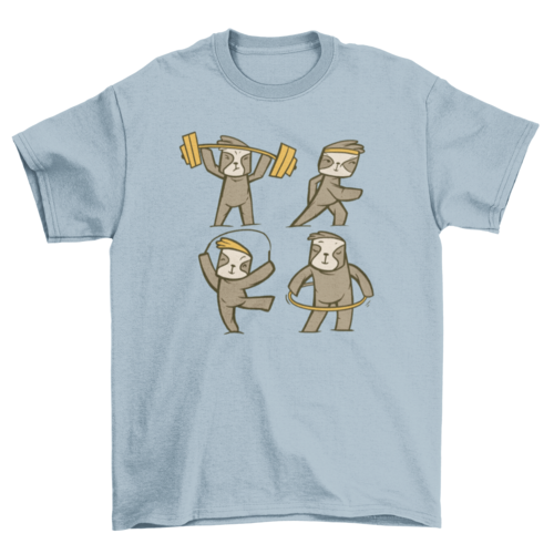 Fitness sloths t-shirt - Multicolor