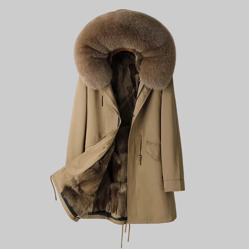 Fox Fur Liner Parka Coat - Multicolor - Next Wave