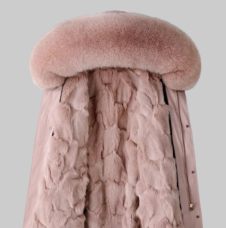 Fox Fur Liner Parka Coat - Multicolor - Next Wave