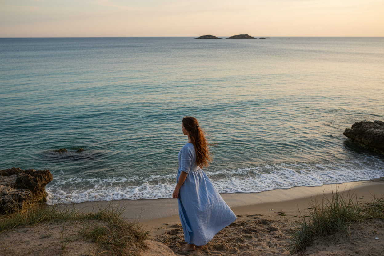 women looking at the sea